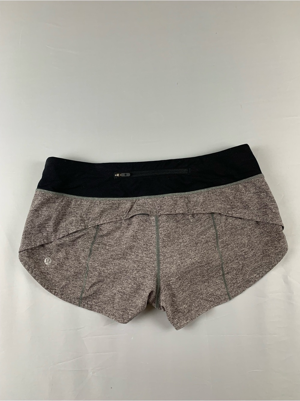 lululemon Speed Up 2.5” inseam Heather Gray and Black Run Shorts